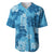 Hawaii Tapa Baseball Jersey Hibiscus Mix Hawaiian Quilt Patches - Blue LT7 Blue - Polynesian Pride