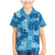 Hawaii Tapa Family Matching Mermaid Dress and Hawaiian Shirt Hibiscus Mix Hawaiian Quilt Patches - Blue LT7 Son's Shirt Blue - Polynesian Pride