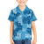 Hawaii Tapa Family Matching Off Shoulder Short Dress and Hawaiian Shirt Hibiscus Mix Hawaiian Quilt Patches - Blue LT7 Son's Shirt Blue - Polynesian Pride