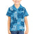 Hawaii Tapa Family Matching Short Sleeve Bodycon Dress and Hawaiian Shirt Hibiscus Mix Hawaiian Quilt Patches - Blue LT7 Son's Shirt Blue - Polynesian Pride