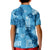 Hawaii Tapa Kid Polo Shirt Hibiscus Mix Hawaiian Quilt Patches - Blue LT7 - Polynesian Pride