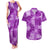 Hawaii Tapa Couples Matching Tank Maxi Dress and Hawaiian Shirt Hibiscus Mix Hawaiian Quilt Patches - Violet LT7 Violet - Polynesian Pride