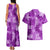 Hawaii Tapa Couples Matching Tank Maxi Dress and Hawaiian Shirt Hibiscus Mix Hawaiian Quilt Patches - Violet LT7 - Polynesian Pride