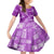 Hawaii Tapa Family Matching Long Sleeve Bodycon Dress and Hawaiian Shirt Hibiscus Mix Hawaiian Quilt Patches - Violet LT7 Daughter's Dress Violet - Polynesian Pride