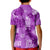 Hawaii Tapa Kid Polo Shirt Hibiscus Mix Hawaiian Quilt Patches - Violet LT7 - Polynesian Pride