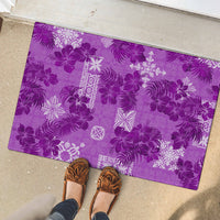 Hawaii Tapa Rubber Doormat Hibiscus Mix Hawaiian Quilt Patches - Violet LT7 - Polynesian Pride