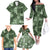 Hawaii Tapa Family Matching Off Shoulder Long Sleeve Dress and Hawaiian Shirt Hibiscus Mix Hawaiian Quilt Patches - Sage Green LT7 - Polynesian Pride