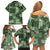 Hawaii Tapa Family Matching Off Shoulder Short Dress and Hawaiian Shirt Hibiscus Mix Hawaiian Quilt Patches - Sage Green LT7 - Polynesian Pride