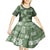 Hawaii Tapa Kid Short Sleeve Dress Hibiscus Mix Hawaiian Quilt Patches - Sage Green LT7 - Polynesian Pride