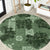 Hawaii Tapa Round Carpet Hibiscus Mix Hawaiian Quilt Patches - Sage Green LT7 Sage Green - Polynesian Pride