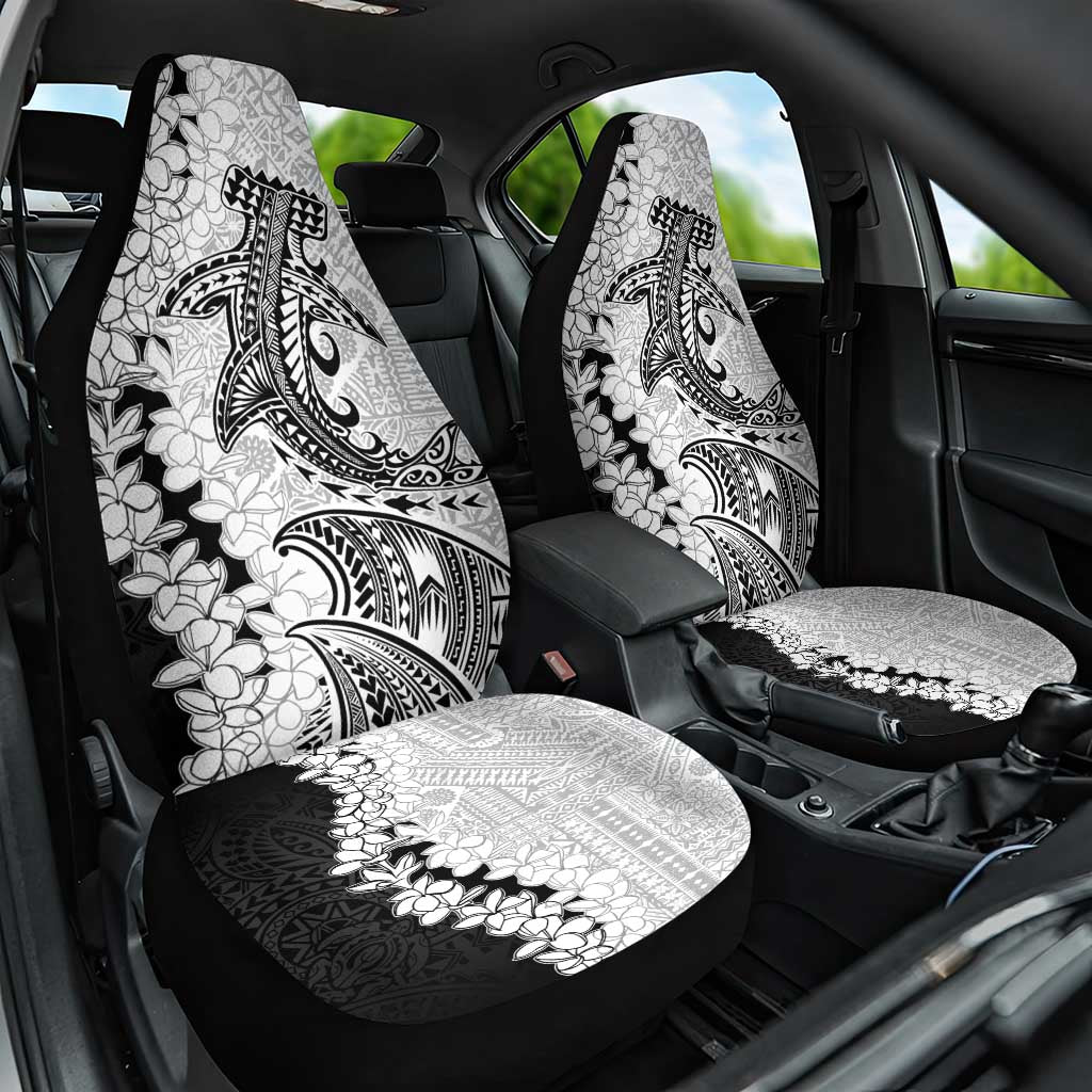 Polynesian Plumeria Lei Car Seat Cover with Hammerhead Shark LT7 One Size Black - Polynesian Pride