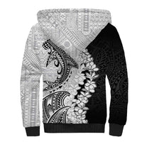 Polynesian Plumeria Lei Sherpa Hoodie with Hammerhead Shark LT7 - Polynesian Pride