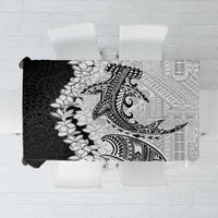 Polynesian Plumeria Lei Tablecloth with Hammerhead Shark LT7 Black - Polynesian Pride