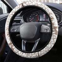 Polynesian Beige Plumeria Lei Steering Wheel Cover with Hammerhead Shark LT7 - Polynesian Pride