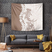 Polynesian Beige Plumeria Lei Tapestry with Hammerhead Shark LT7 Beige - Polynesian Pride