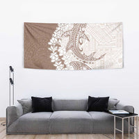 Polynesian Beige Plumeria Lei Tapestry with Hammerhead Shark LT7 - Polynesian Pride