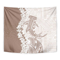 Polynesian Beige Plumeria Lei Tapestry with Hammerhead Shark LT7 - Polynesian Pride