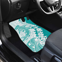 Polynesian Teal Plumeria Lei Car Mats with Hammerhead Shark LT7 - Polynesian Pride