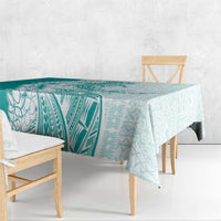 Polynesian Teal Plumeria Lei Tablecloth with Hammerhead Shark LT7 - Polynesian Pride