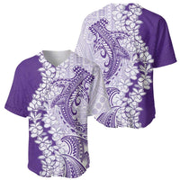 Polynesian Purple Plumeria Lei Baseball Jersey with Hammerhead Shark LT7 - Polynesian Pride