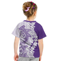Polynesian Purple Plumeria Lei Kid T Shirt with Hammerhead Shark LT7 - Polynesian Pride