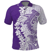 Polynesian Purple Plumeria Lei Polo Shirt with Hammerhead Shark LT7 Purple - Polynesian Pride