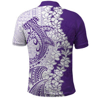 Polynesian Purple Plumeria Lei Polo Shirt with Hammerhead Shark LT7 - Polynesian Pride