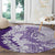 Polynesian Purple Plumeria Lei Round Carpet with Hammerhead Shark