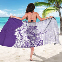 Polynesian Purple Plumeria Lei Sarong with Hammerhead Shark LT7 - Polynesian Pride