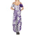 Polynesian Purple Plumeria Lei Summer Maxi Dress with Hammerhead Shark