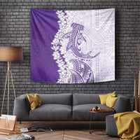 Polynesian Purple Plumeria Lei Tapestry with Hammerhead Shark LT7 Purple - Polynesian Pride