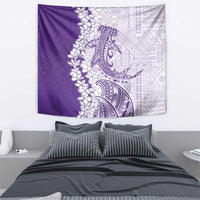Polynesian Purple Plumeria Lei Tapestry with Hammerhead Shark LT7 - Polynesian Pride