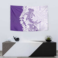 Polynesian Purple Plumeria Lei Tapestry with Hammerhead Shark LT7 - Polynesian Pride
