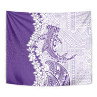 Polynesian Purple Plumeria Lei Tapestry with Hammerhead Shark LT7 - Polynesian Pride