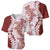 Polynesian Crimson Plumeria Lei Baseball Jersey with Hammerhead Shark