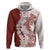 Polynesian Crimson Plumeria Lei Hoodie with Hammerhead Shark