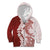 Polynesian Crimson Plumeria Lei Kid Hoodie with Hammerhead Shark