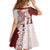 Polynesian Crimson Plumeria Lei Kid Short Sleeve Dress with Hammerhead Shark