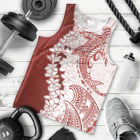 Polynesian Crimson Plumeria Lei Men Tank Top with Hammerhead Shark LT7 - Polynesian Pride