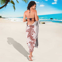Polynesian Crimson Plumeria Lei Sarong with Hammerhead Shark LT7 - Polynesian Pride