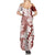 Polynesian Crimson Plumeria Lei Summer Maxi Dress with Hammerhead Shark