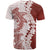 Polynesian Crimson Plumeria Lei T Shirt with Hammerhead Shark