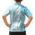 Polynesian Turquoise Plumeria Lei Family Matching Summer Maxi Dress and Hawaiian Shirt with Hammerhead Shark