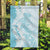 Polynesian Turquoise Plumeria Lei Garden Flag with Hammerhead Shark