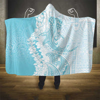 Polynesian Turquoise Plumeria Lei Hooded Blanket with Hammerhead Shark LT7 - Polynesian Pride