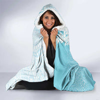 Polynesian Turquoise Plumeria Lei Hooded Blanket with Hammerhead Shark LT7 - Polynesian Pride