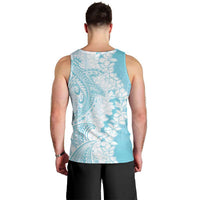 Polynesian Turquoise Plumeria Lei Men Tank Top with Hammerhead Shark LT7 - Polynesian Pride