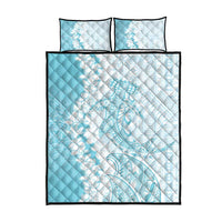 Polynesian Turquoise Plumeria Lei Quilt Bed Set with Hammerhead Shark LT7 - Polynesian Pride