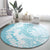 Polynesian Turquoise Plumeria Lei Round Carpet with Hammerhead Shark