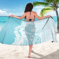 Polynesian Turquoise Plumeria Lei Sarong with Hammerhead Shark LT7 - Polynesian Pride